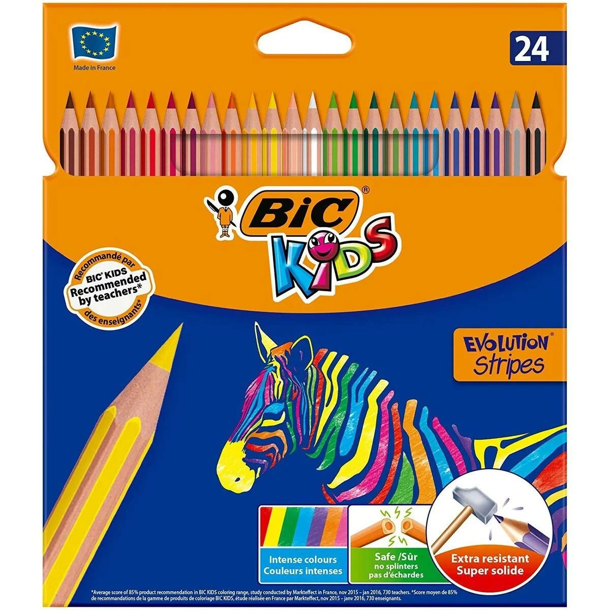 Lápices de colores Bic KIDS EVOLUTION STRIPES Multicolor 24 Piezas (20 Unidades)