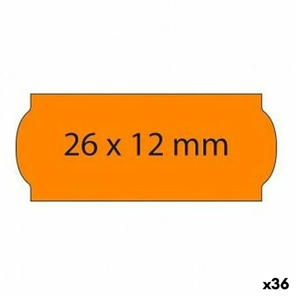 Rollo de Etiquetas Naranja 26 x 12 mm (36 Unidades)