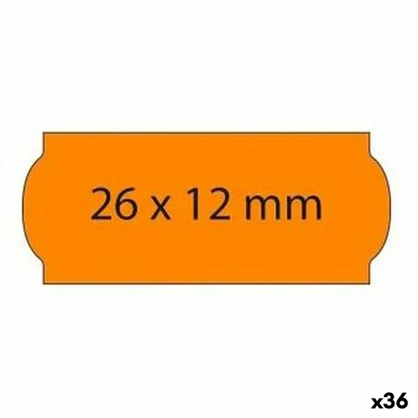 Rollo de Etiquetas Naranja 26 x 12 mm (36 Unidades)