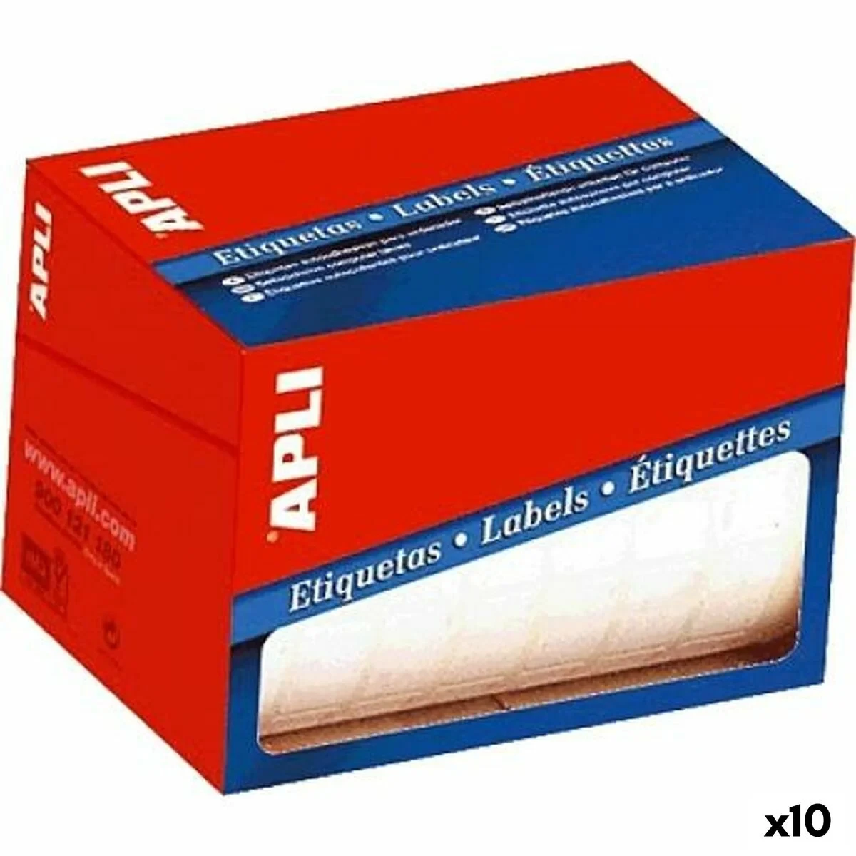 Etiquetas adhesivas Apli Blanco 22 x 32 mm (10 Unidades)