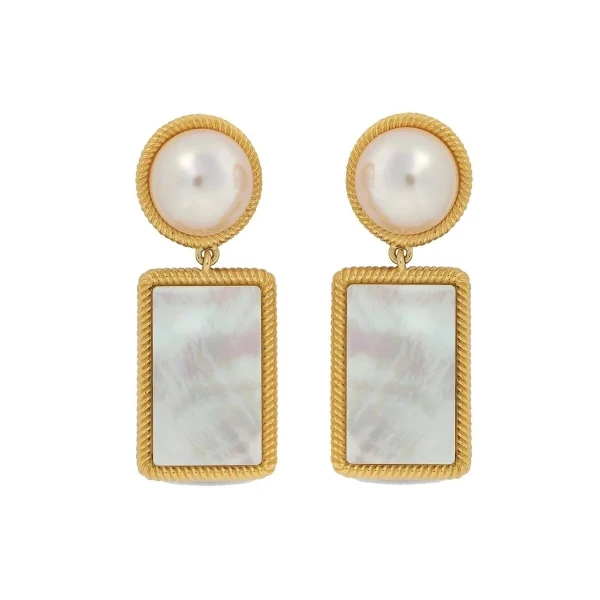 Pendientes Mujer Majorica 17788.01.1.E00.906.1 Dorado Blanco