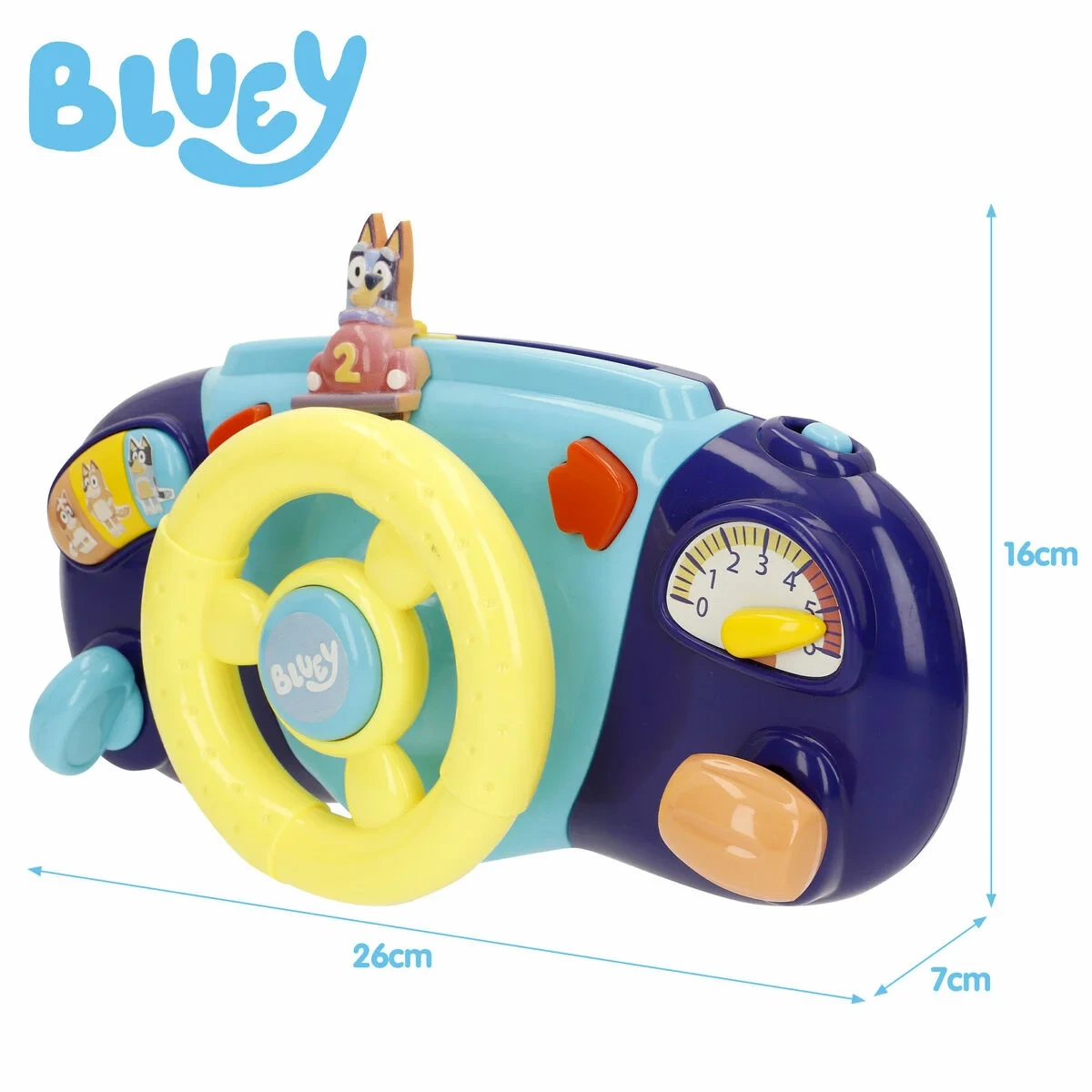 Volante para Carrito de Paseo Bluey 26 x 16 x 7 cm (4 Unidades)