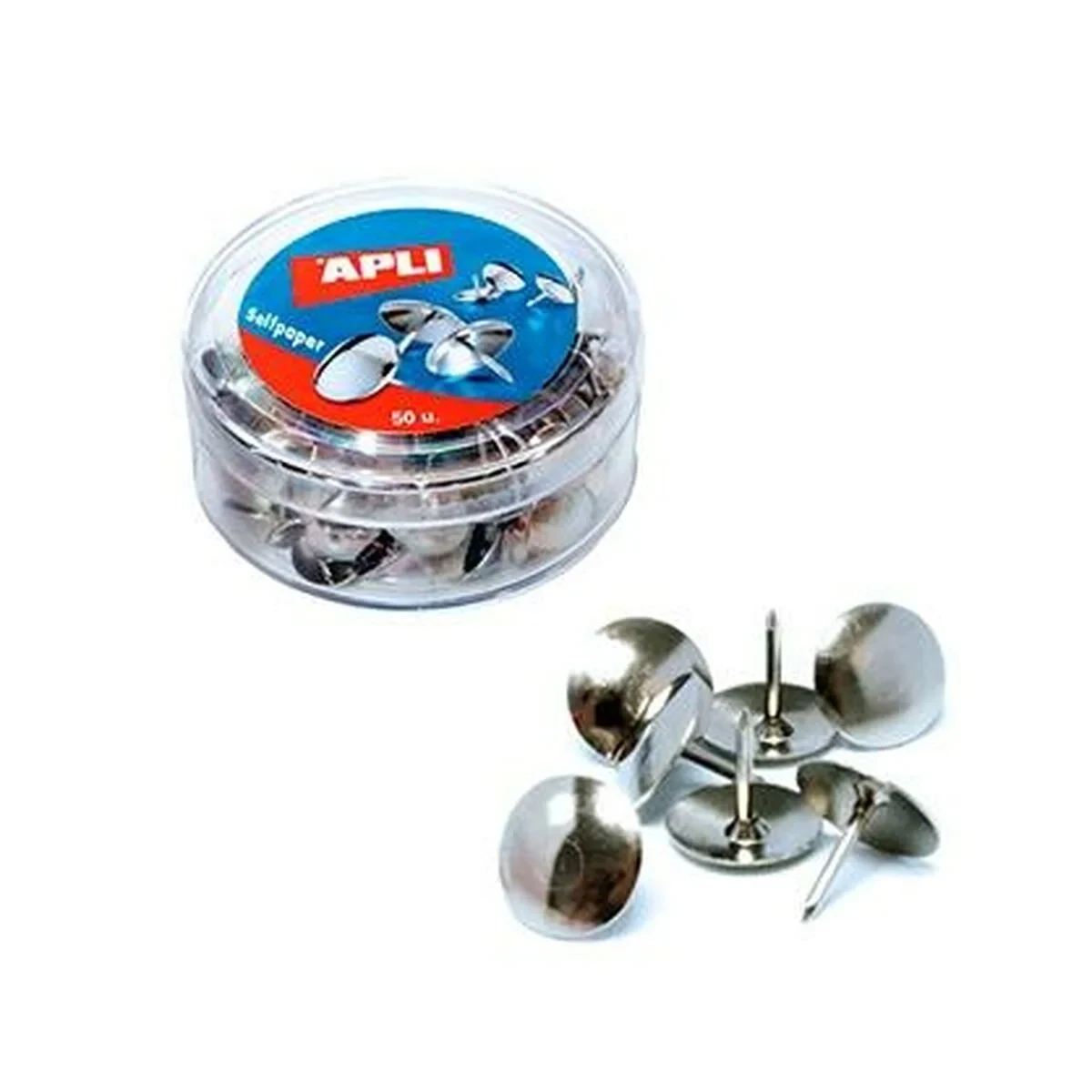 Chinchetas Apli Plateado Níquel (16 Unidades)