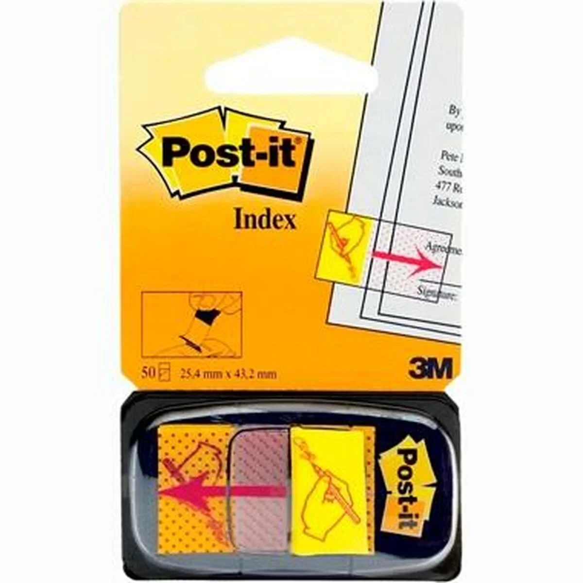Notas Adhesivas Post-it INDEX 680 Amarillo 25 x 50 mm