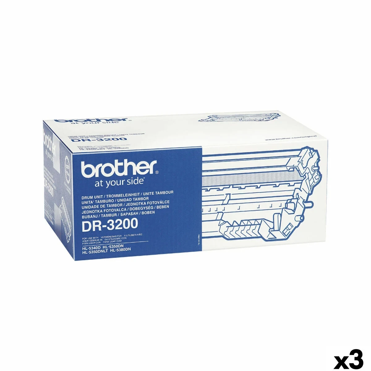 Tambor de impresora Brother DR3200 Negro (3 Unidades)