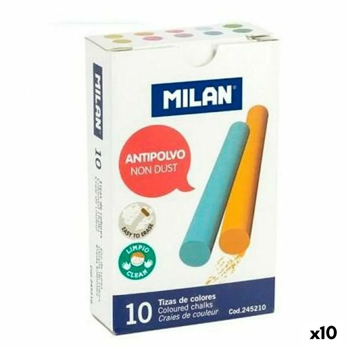 Tizas Milan Multicolor (10 Unidades)