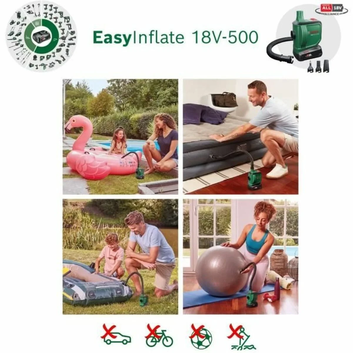 Compresor de Aire BOSCH EasyInflate 18V-500 18 V