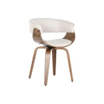 Silla de Comedor Home ESPRIT Marrón Beige Poliéster Nogal Poliuretano 61 x 46 x 78 cm