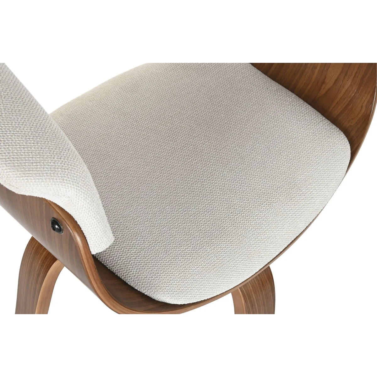 Silla de Comedor Home ESPRIT Marrón Beige Poliéster Nogal Poliuretano 61 x 46 x 78 cm