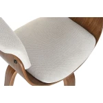 Silla de Comedor Home ESPRIT Marrón Beige Poliéster Nogal Poliuretano 61 x 46 x 78 cm