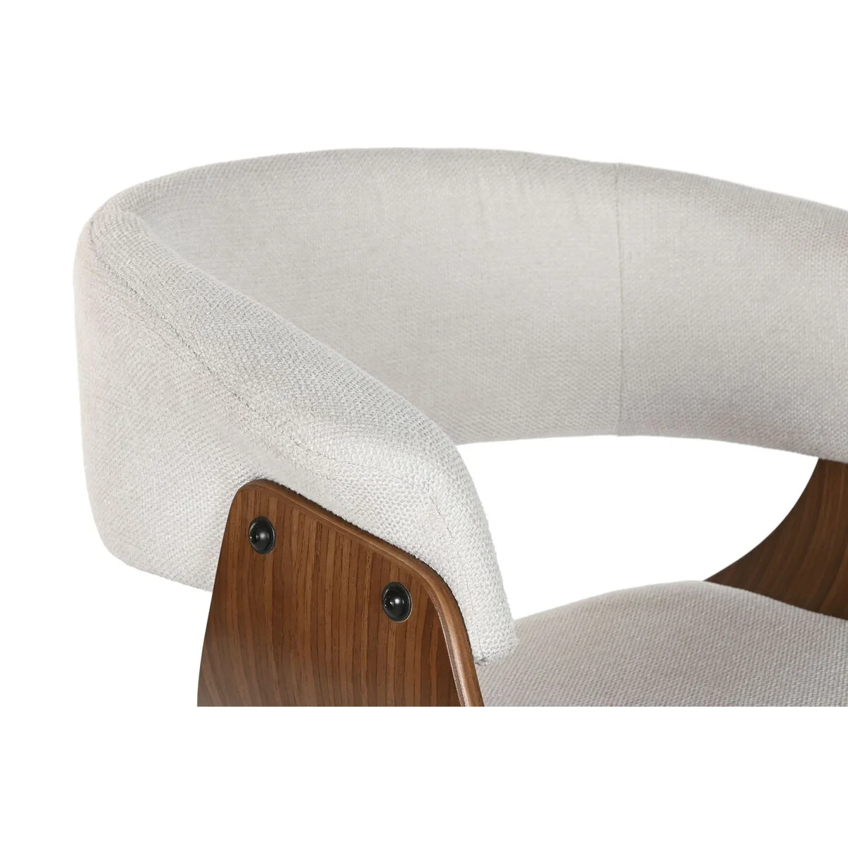 Silla de Comedor Home ESPRIT Marrón Beige Poliéster Nogal Poliuretano 61 x 46 x 78 cm