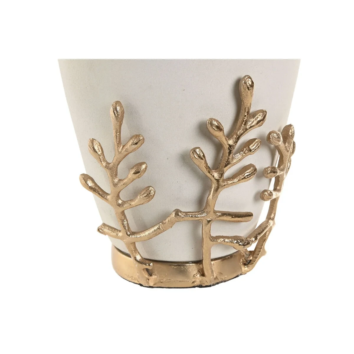 Jarrón Home ESPRIT Blanco Dorado Aluminio Moderno 16 x 16 x 31 cm