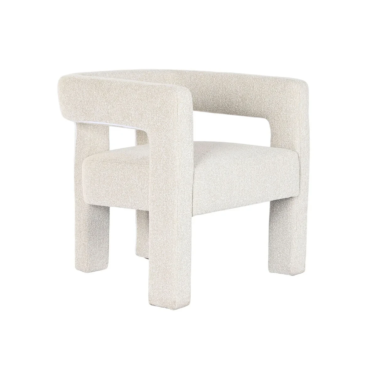 Butaca Home ESPRIT Blanco Poliéster Madera 67 X 61,5 X 67,5 CM