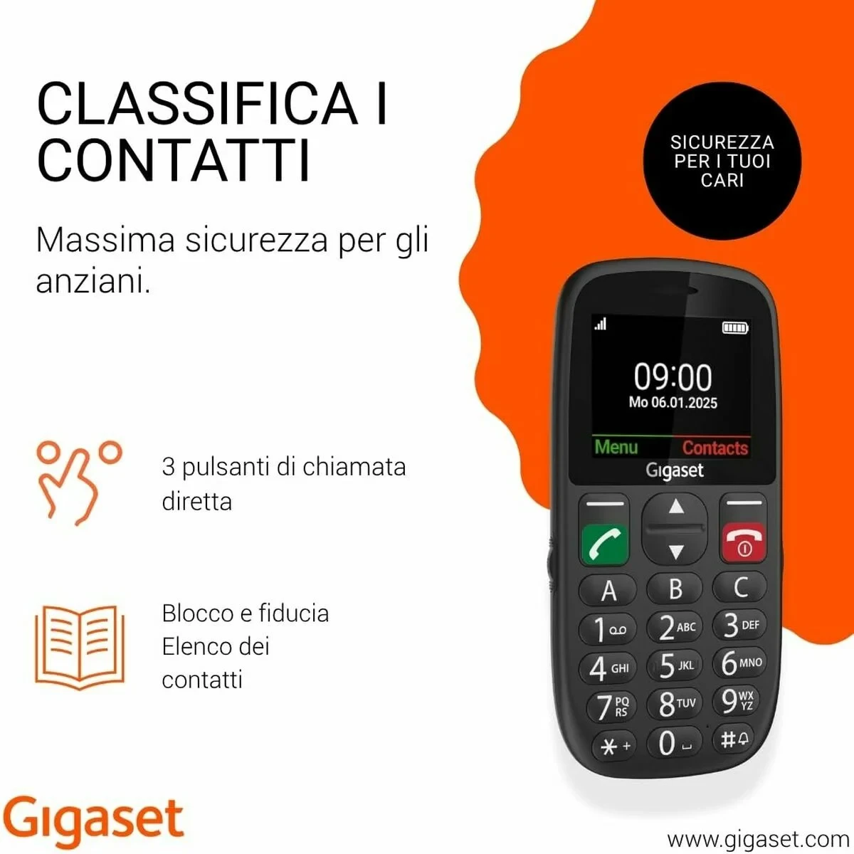 Smartphone Gigaset GL395 2,2" 32 MB RAM Negro