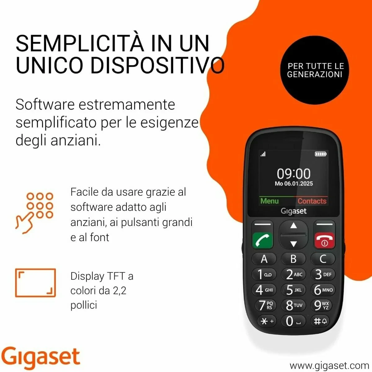 Smartphone Gigaset GL395 2,2" 32 MB RAM Negro