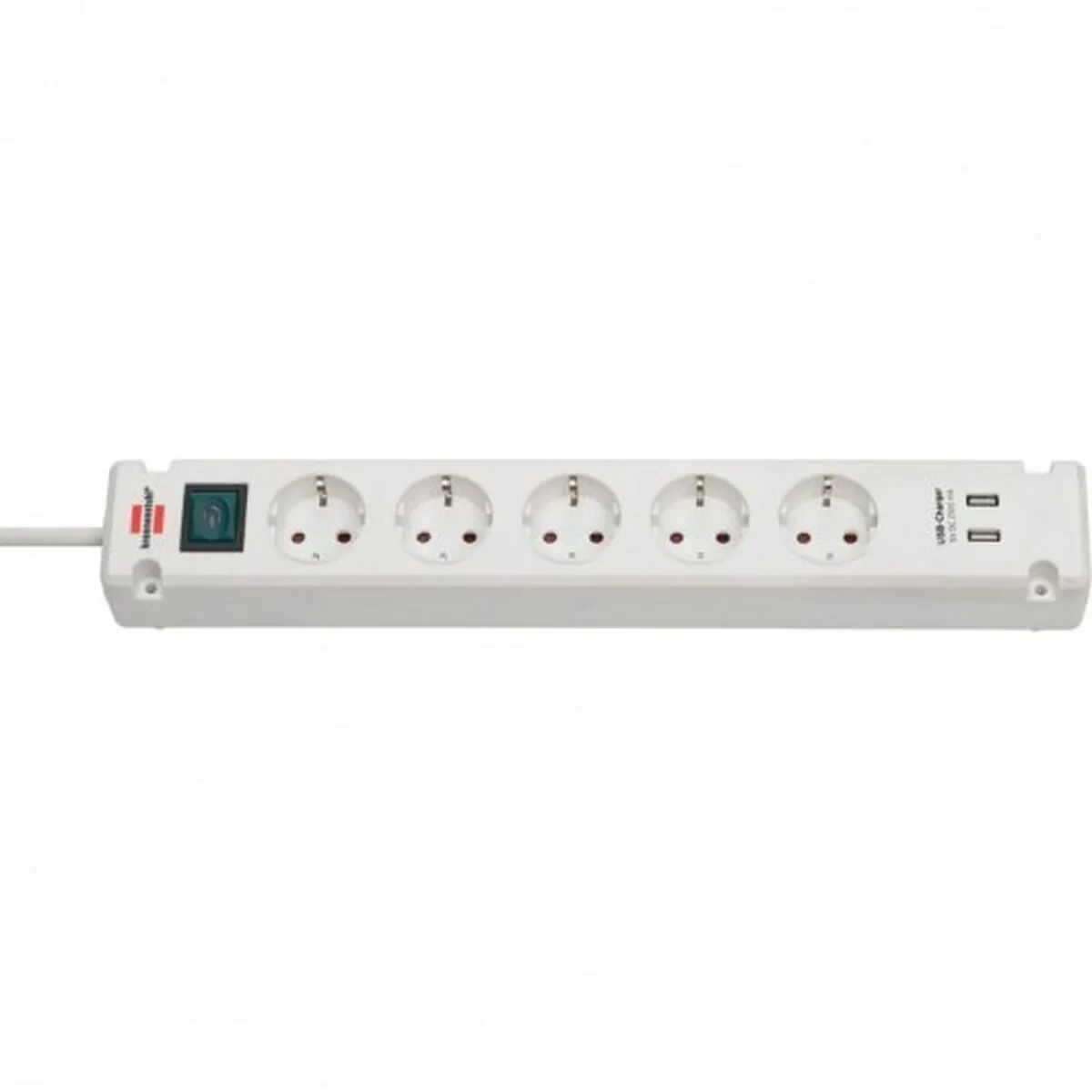Regleta Enchufes 5 Tomas con Interruptor Brennenstuhl Bremounta 3600 W USB x 2 (3 m)