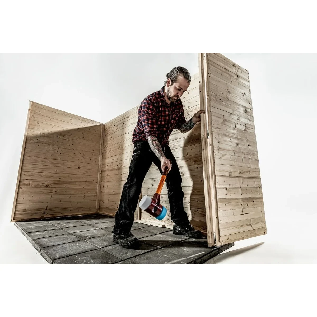 Maza de plástico Halder Simplex Azul Gris TPE