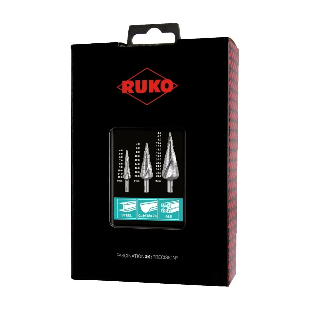 Set de brocas RUKO 101026RO Acero de alta velocidad (HSS) Estuche 3 Piezas