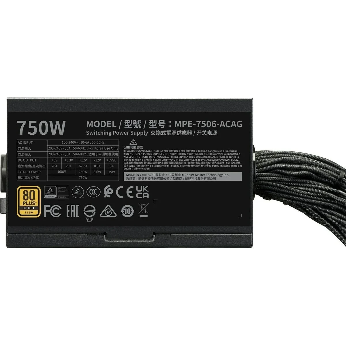 Fuente de Alimentación Cooler Master MPE-7506-ACAG-BEU 750 W 80 Plus Gold