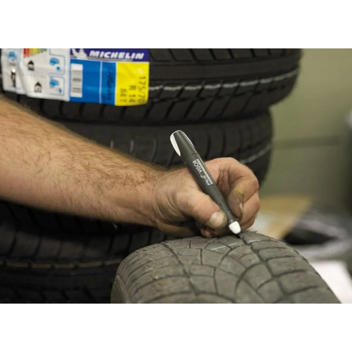 Marcador Pica Permanente Azul Industrial