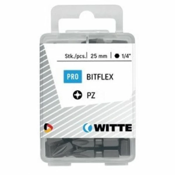Juego de puntas WITTE PZ 3 BITFLEX Pozidriv PZ3 15 Unidades 15 Piezas