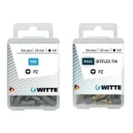Juego de puntas WITTE PZ 3 BITFLEX Pozidriv PZ3 15 Unidades 15 Piezas