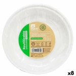 Set de platos reutilizables Maxi Products Blanco Plástico Ø 22 cm 100 Piezas (8 Unidades)