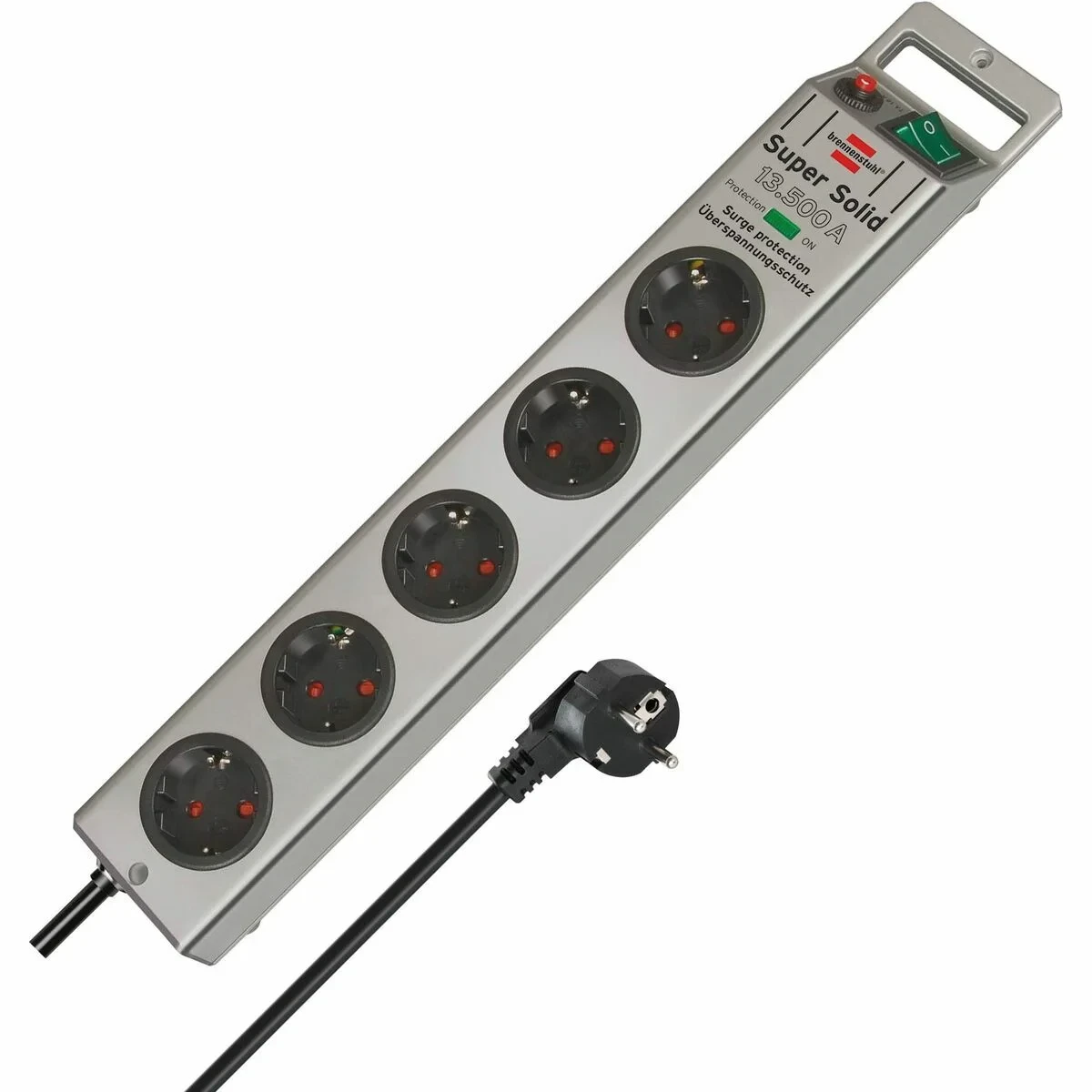 Regleta Enchufes 5 Tomas con Interruptor Brennenstuhl Super-Solid 3600 W (2,5 m)