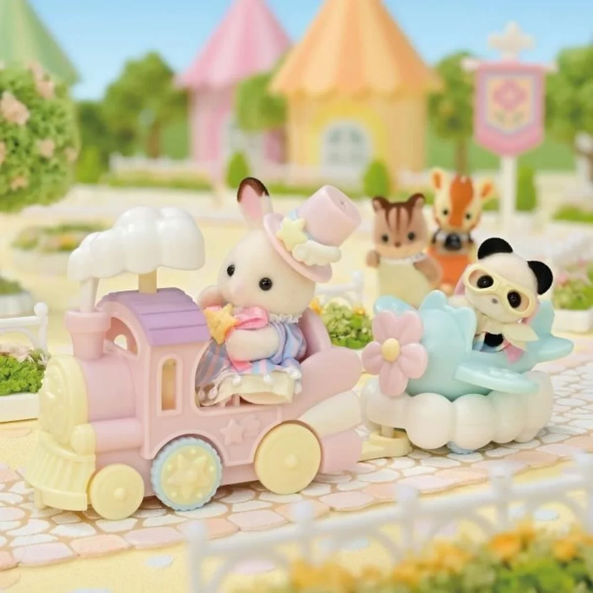 Playset Sylvanian Families Amusement Park Ride - Plane & Train Multicolor