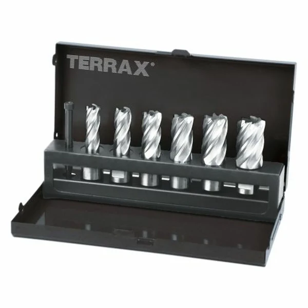 Set de brocas TERRAX Acero de alta velocidad (HSS) Estuche Weldon 75 Piezas