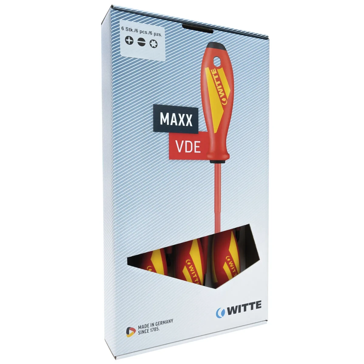 Set de Destornilladores WITTE Plana PZ (5 Unidades)