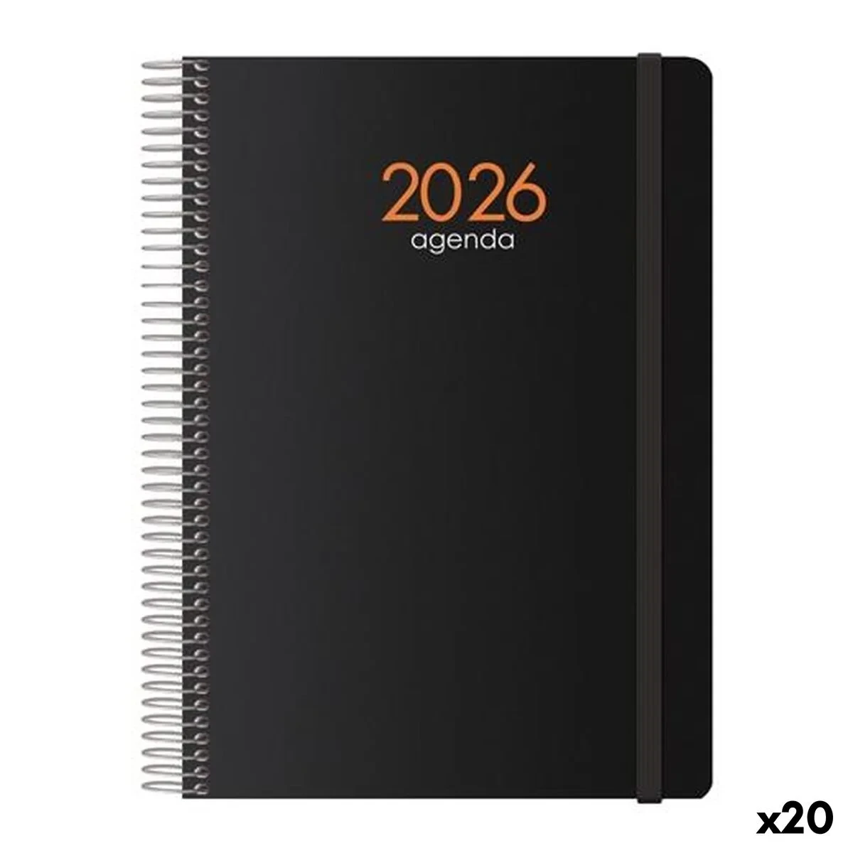 Agenda DOHE SYNCRO Negro 1/4 15 x 21 cm 2026 (20 Unidades)