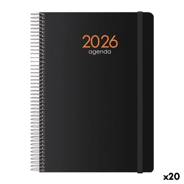 Agenda DOHE SYNCRO Negro 1/4 15 x 21 cm 2026 (20 Unidades)
