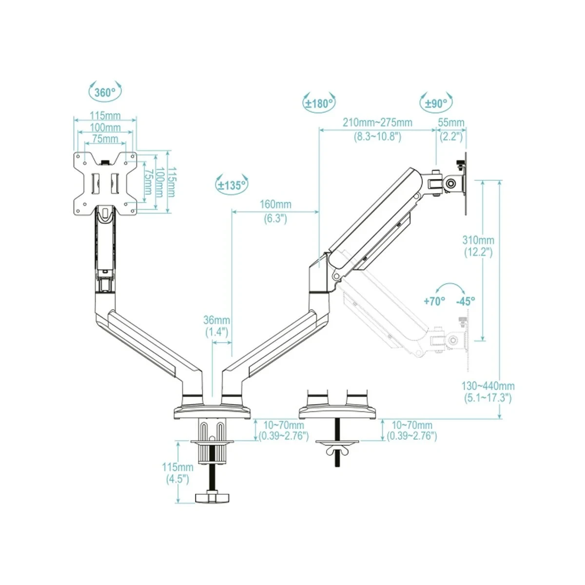 Monitor TooQ DB1434TNR-W 34" 13"
