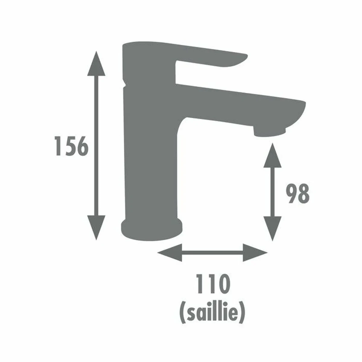 Grifo Monomando Edouard Rousseau MILK Grafito