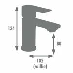 Grifo Monomando Edouard Rousseau MILK Grafito