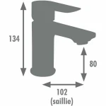 Grifo Monomando Edouard Rousseau MILK Grafito