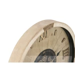 Reloj de Pared Home ESPRIT Dorado Natural Cristal Abeto Cottage 63,5 X 8 X 63,5 CM