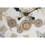 Reloj de Pared Home ESPRIT Blanco Natural Cristal Abeto Vintage 63,5 X 8 X 63,5 CM