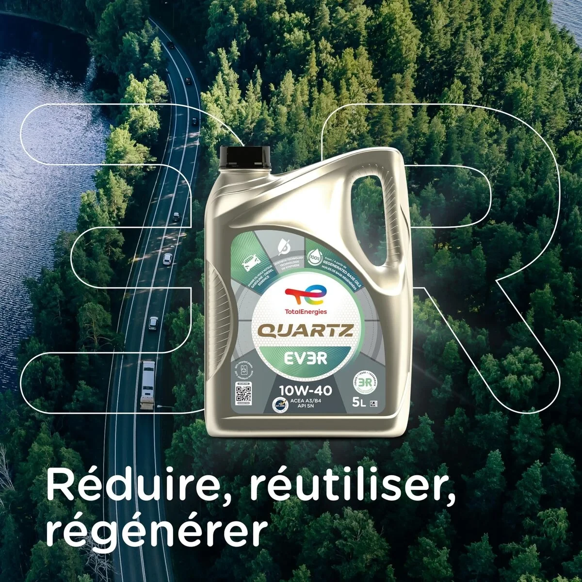 Aceite de Motor para Coche Totalenergies Quartz EV3R 10W40 5 L