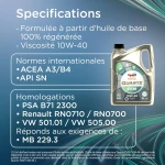 Aceite de Motor para Coche Totalenergies Quartz EV3R 10W40 5 L