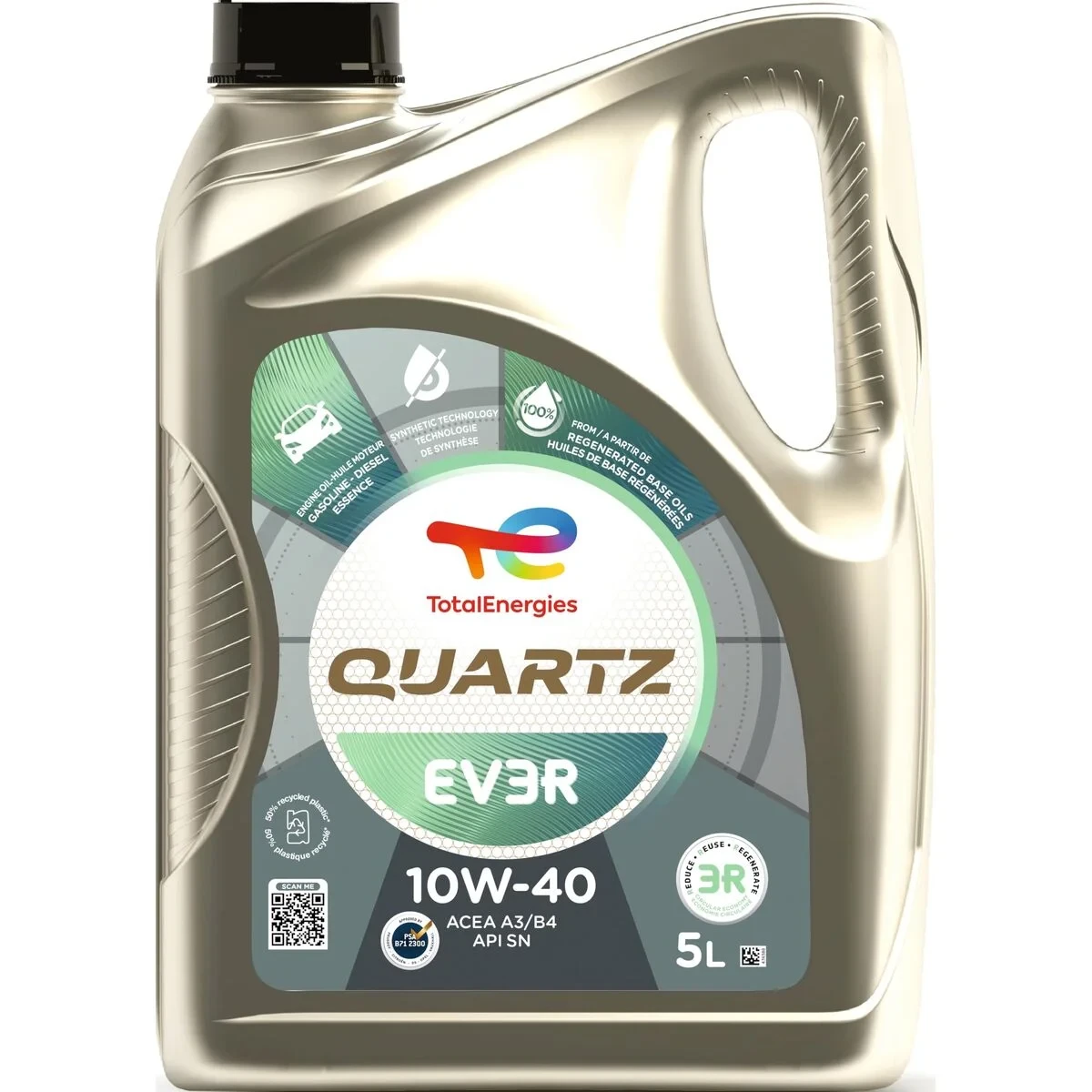 Aceite de Motor para Coche Totalenergies Quartz EV3R 10W40 5 L
