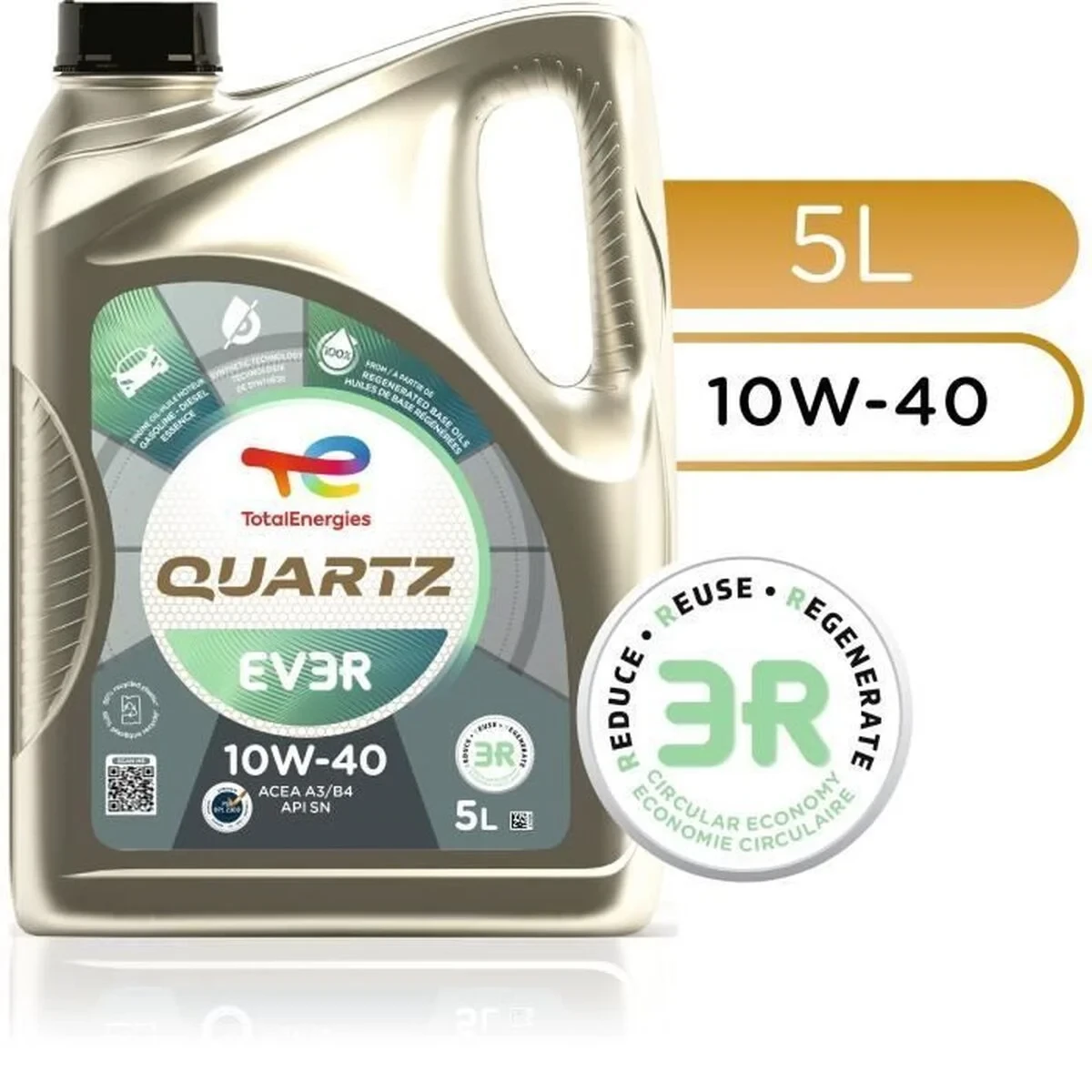 Aceite de Motor para Coche Totalenergies Quartz EV3R 10W40 5 L