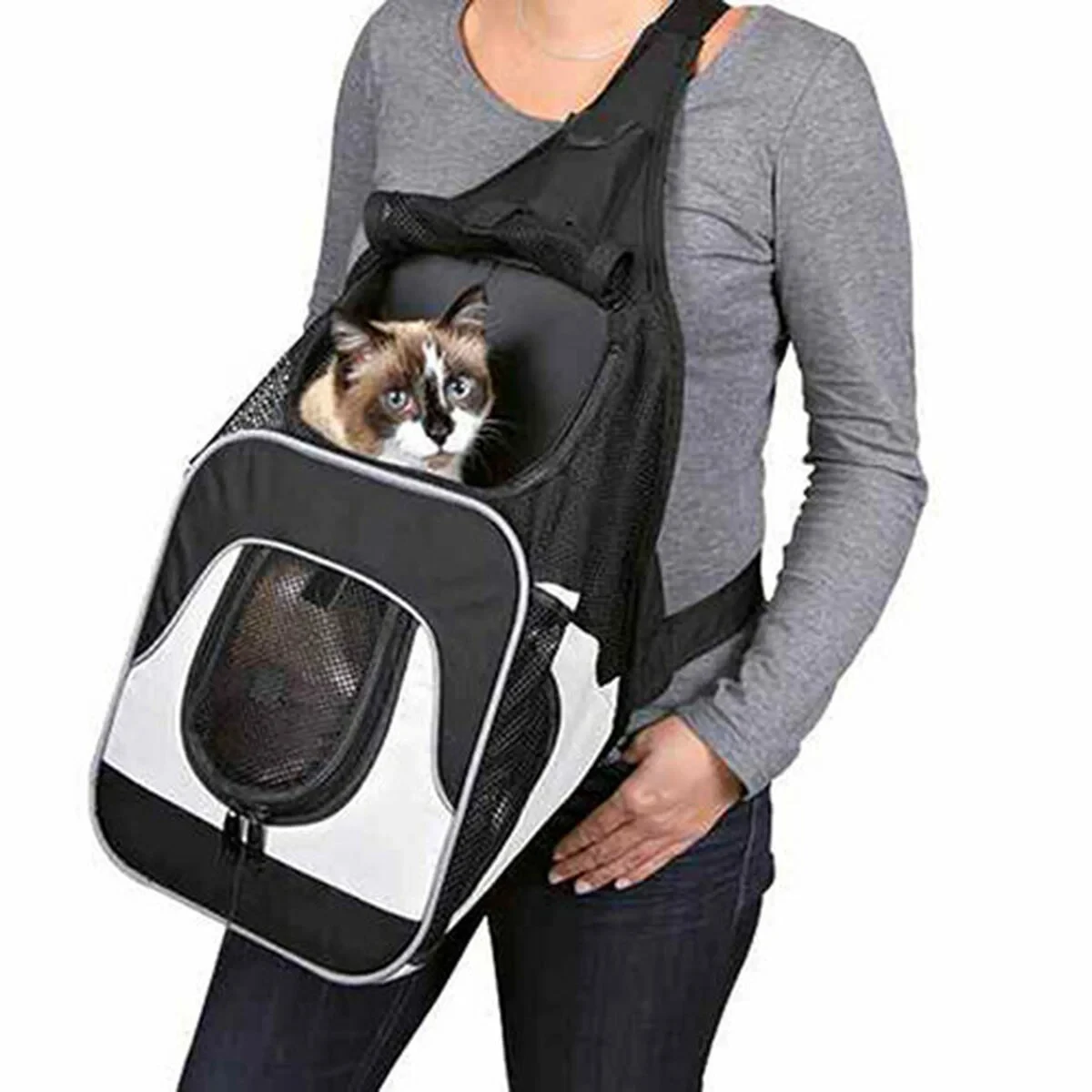Mochila para Mascotas Trixie Savina Negro Gris 30 × 33 × 26 CM