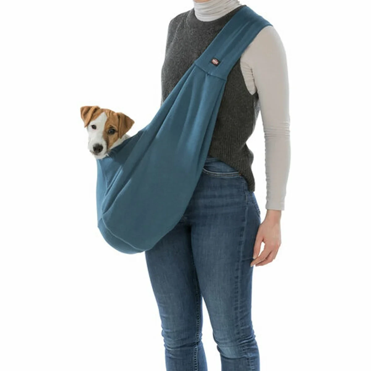 Bolso Bandolera para Mascotas Trixie Soft Azul Gris claro 22 × 20 × 60 CM