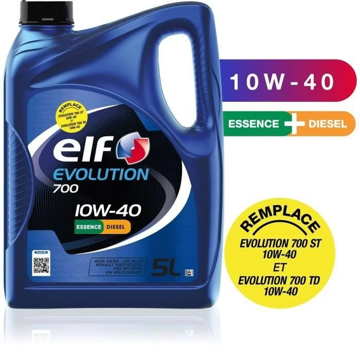 Aceite de Motor para Coche Elf Evolution 700 10W40 5 L