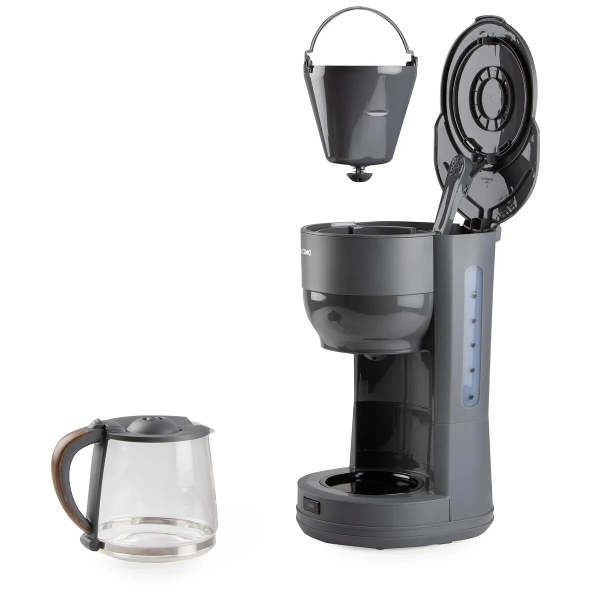 Cafetera de Goteo DOMO DO754K Gris 900 W 10 Tazas 1,25 L