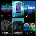 Altavoz Bluetooth Portátil Hisense PARTY STORM Negro 300 W