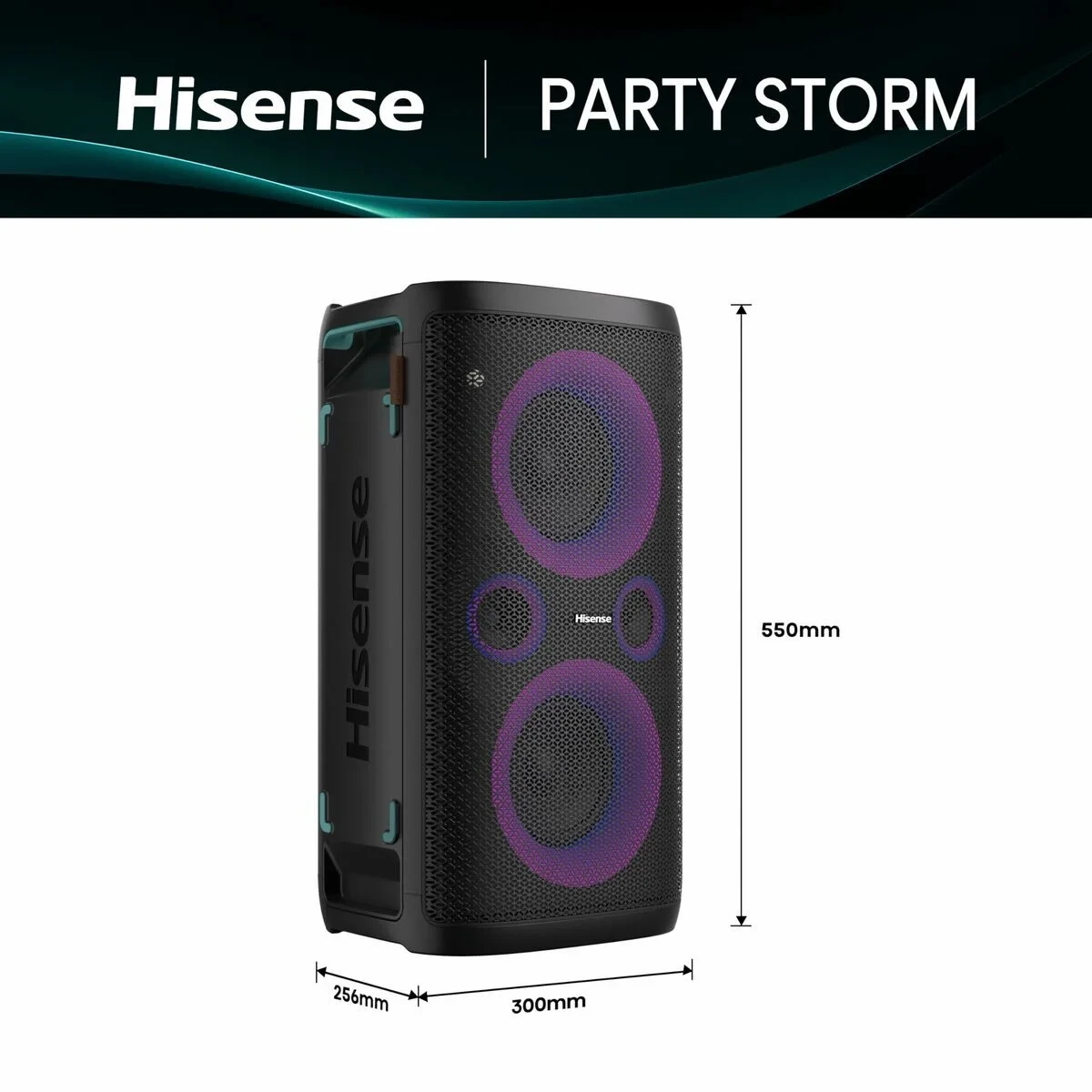 Altavoz Bluetooth Portátil Hisense PARTY STORM Negro 300 W