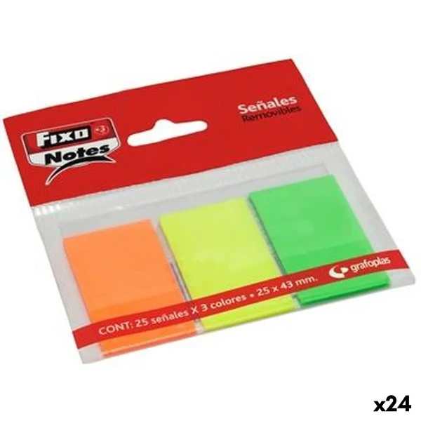 Notas Adhesivas Fixo Multicolor 25 x 43 mm (24 Unidades)
